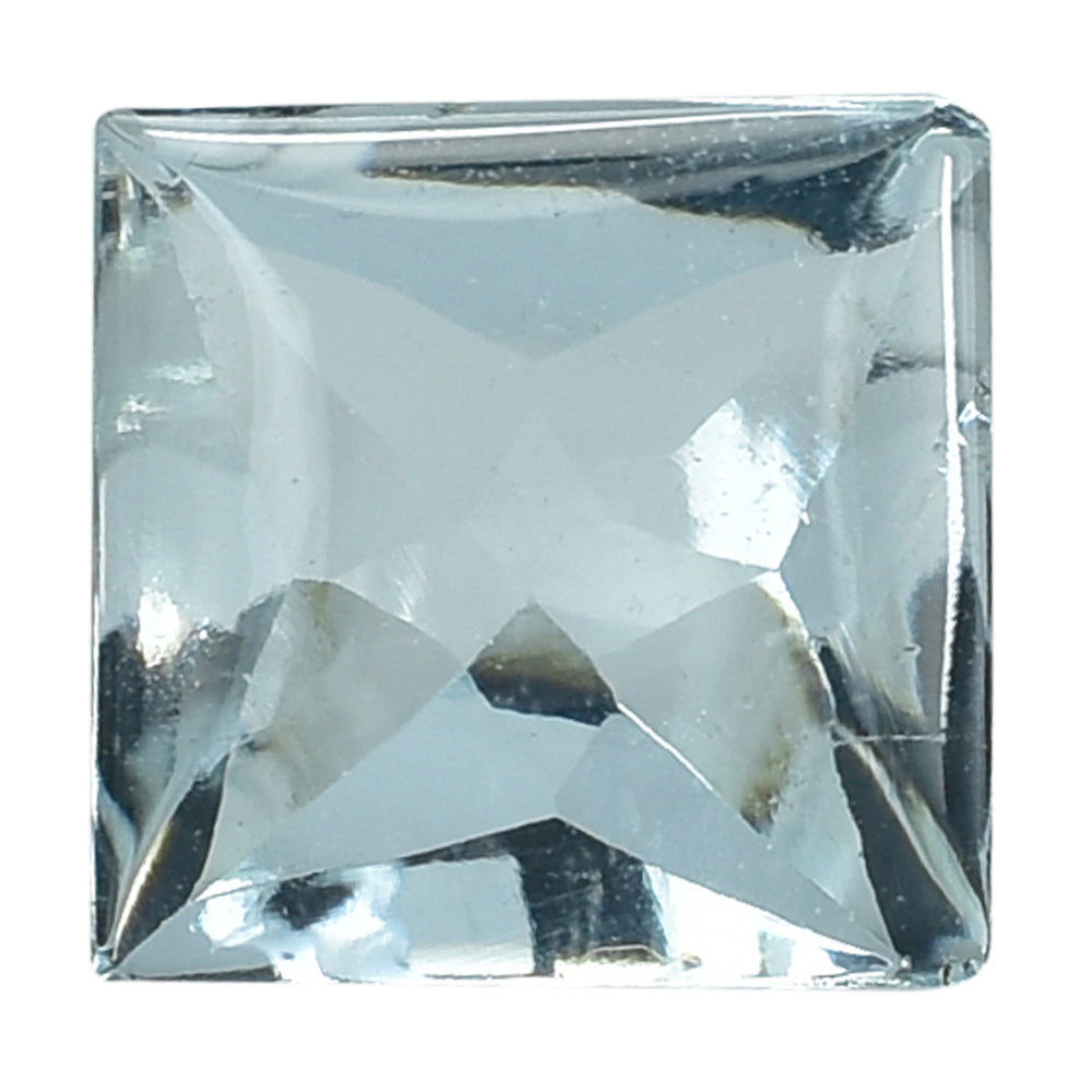 AQUAMARINE BUFFTOP PRINCESS CUT SQUARE 8MM 2.15 Cts.