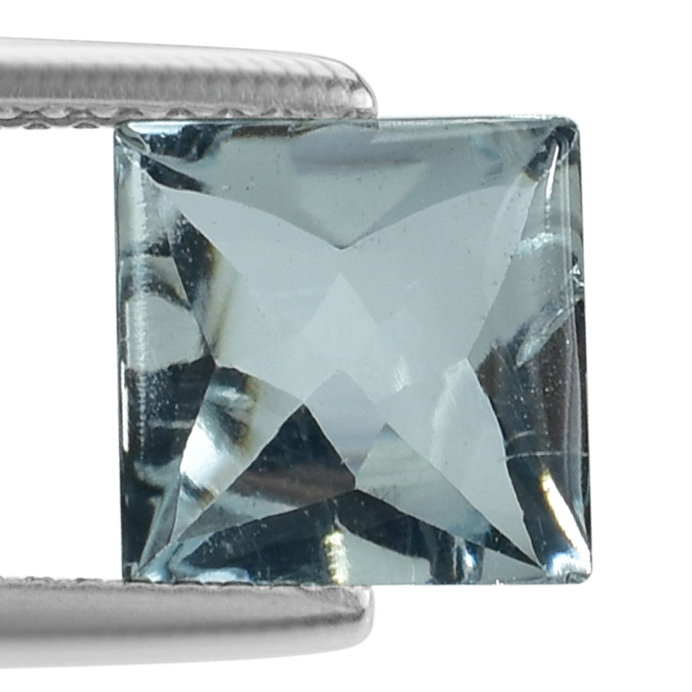 AQUAMARINE BUFFTOP PRINCESS CUT SQUARE 8MM 2.15 Cts.
