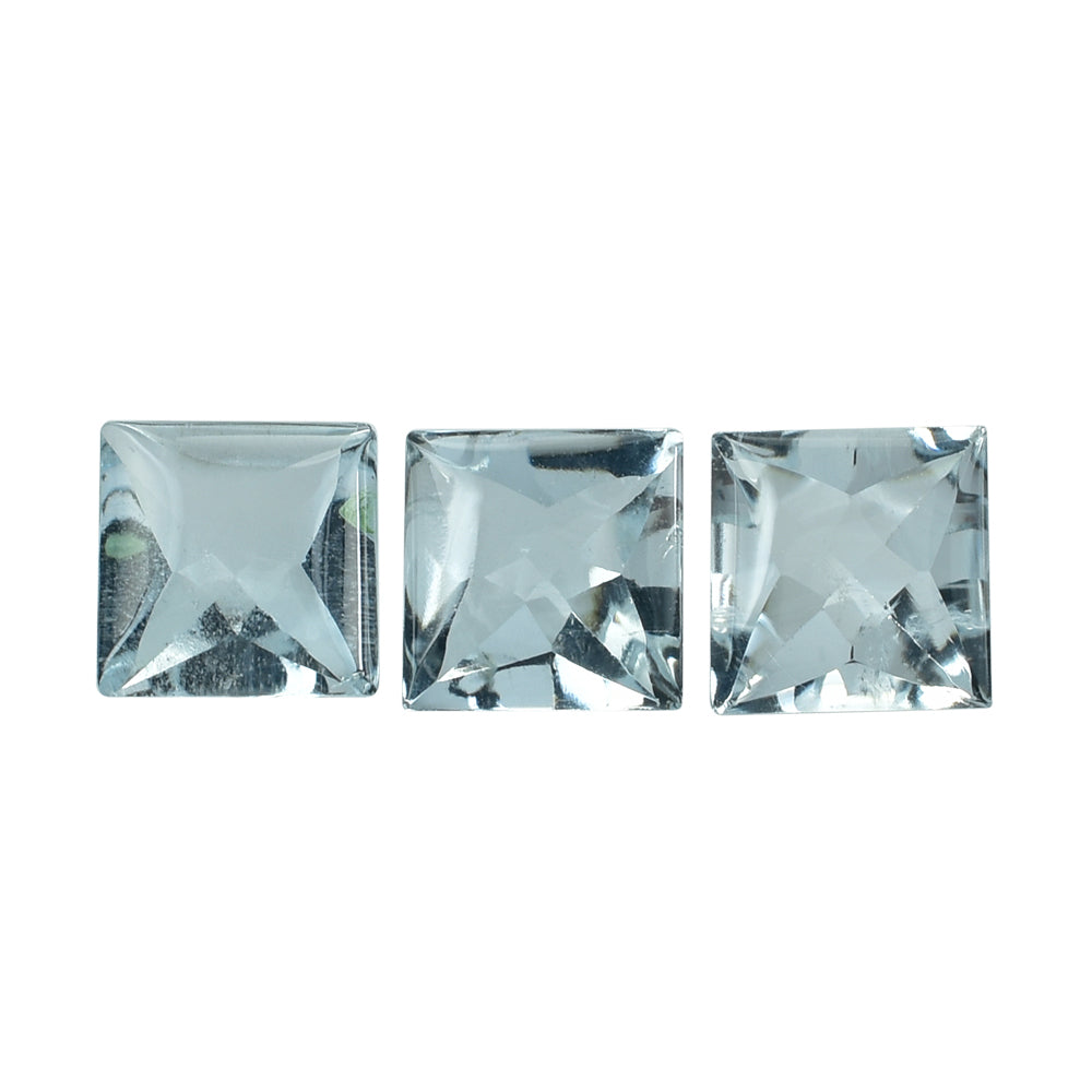 AQUAMARINE BUFFTOP PRINCESS CUT SQUARE 8MM 2.15 Cts.