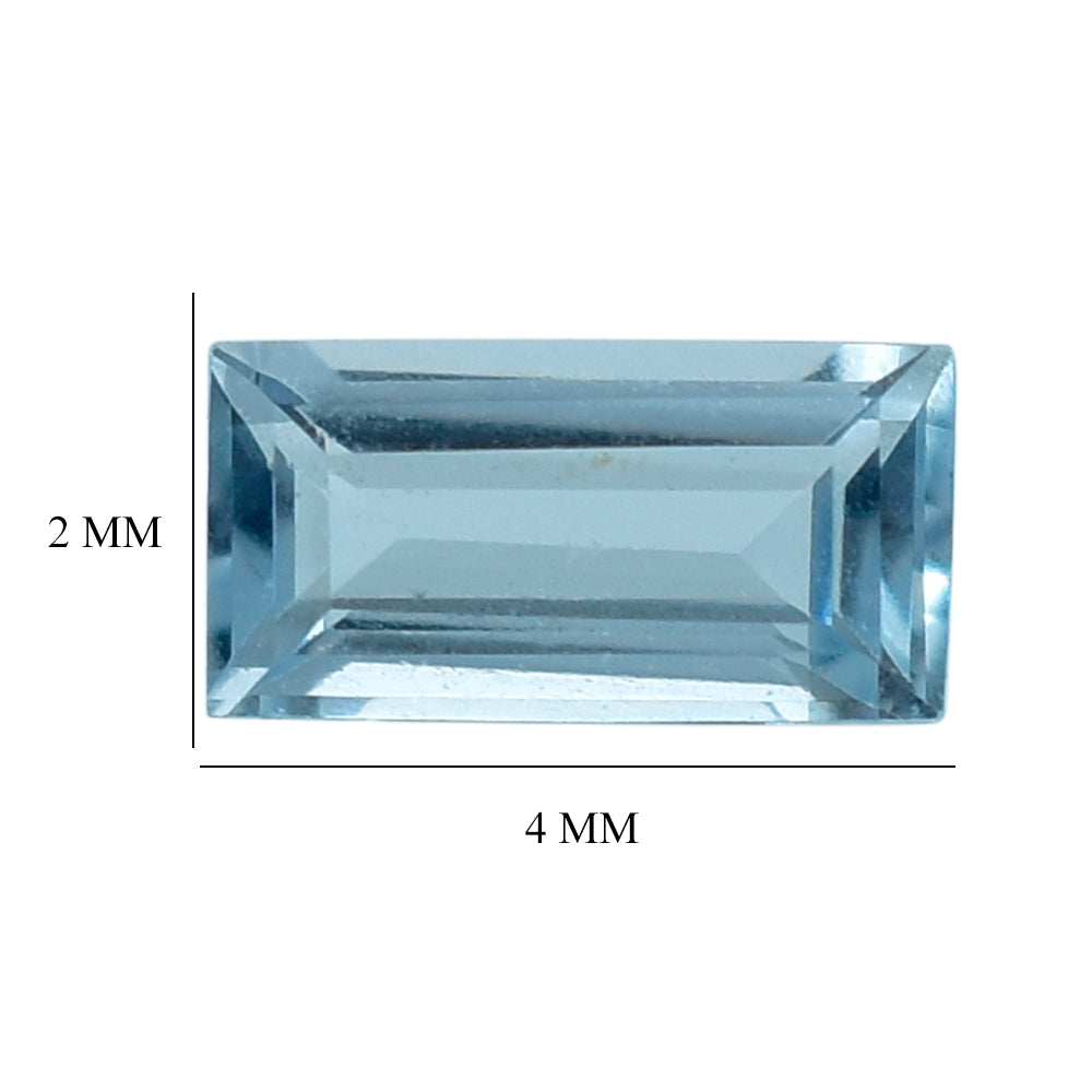AQUAMARINE CUT BEGUETTE (A+) 4X2MM 0.10 Cts.