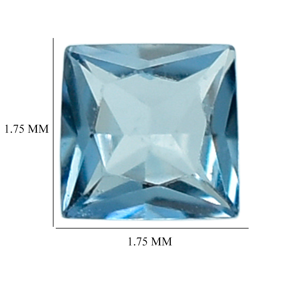 AQUAMARINE PRINCESS CUT SQUARE (A+++) 1.75MM 0.03 Cts.