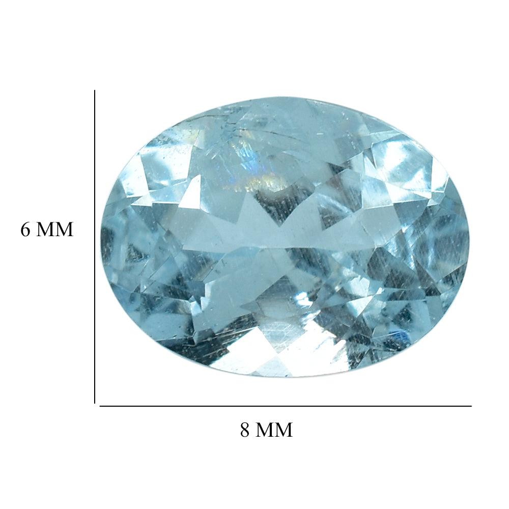 AQUAMARINE CUT OVAL A+/HI 8X6MM 1.15 Cts.