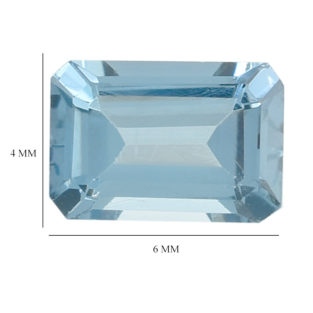 AQUAMARINE CUT OCTAGON 6X4MM 0.54 Cts.