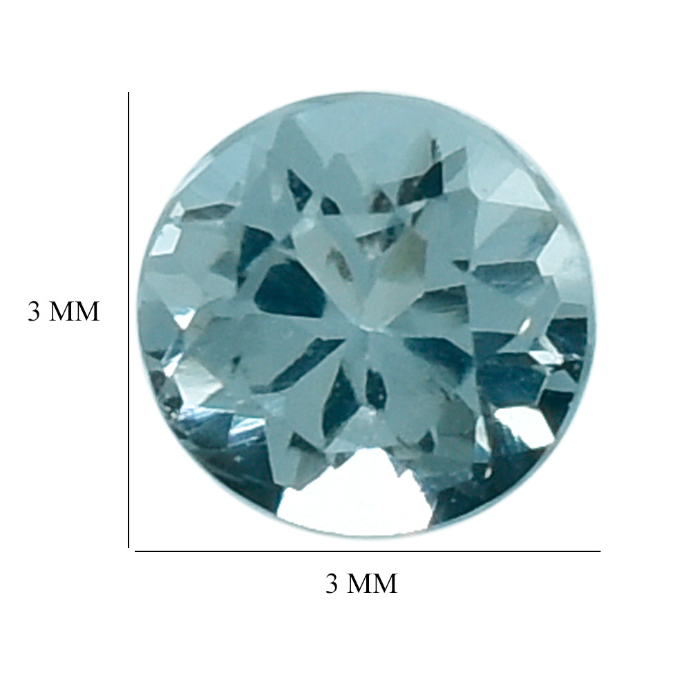 AQUAMARINE CUT ROUND (A) 3MM 0.10 Cts.