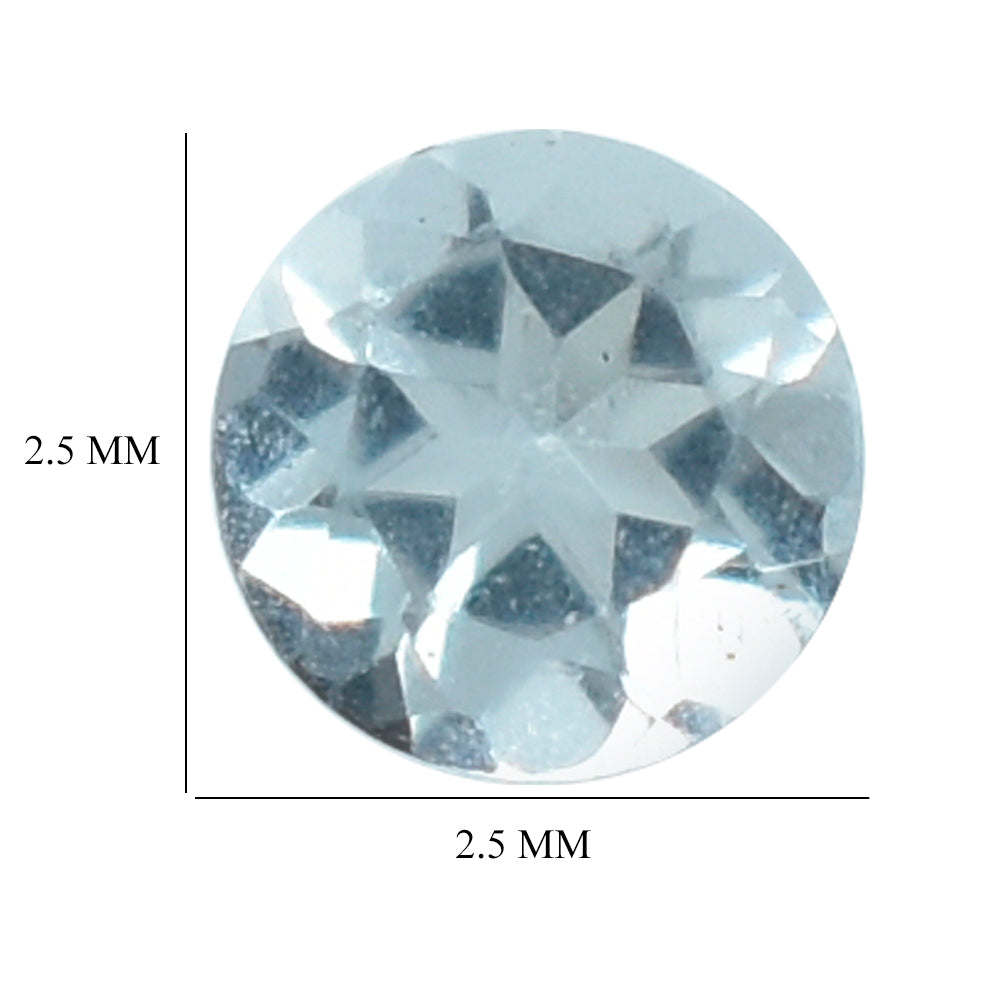 AQUAMARINE CUT ROUND (B) 2.50MM 0.05 Cts.