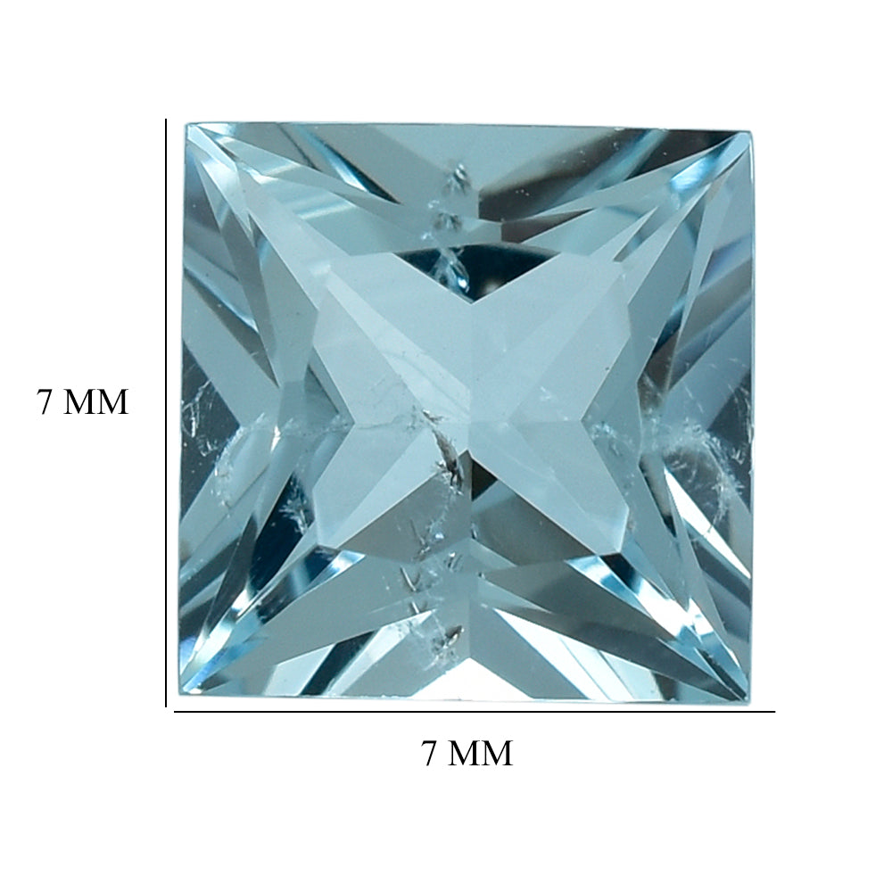 AQUAMARINE PRINCESS CUT SQUARE (A) 7MM 1.56 Cts.