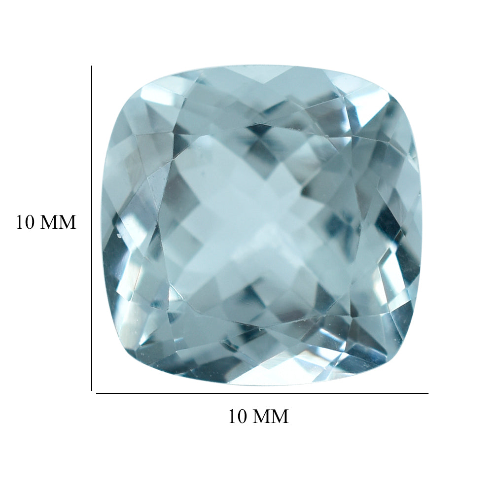 AQUAMARINE CUT CUSHION (B) 10MM 3.98 Cts.