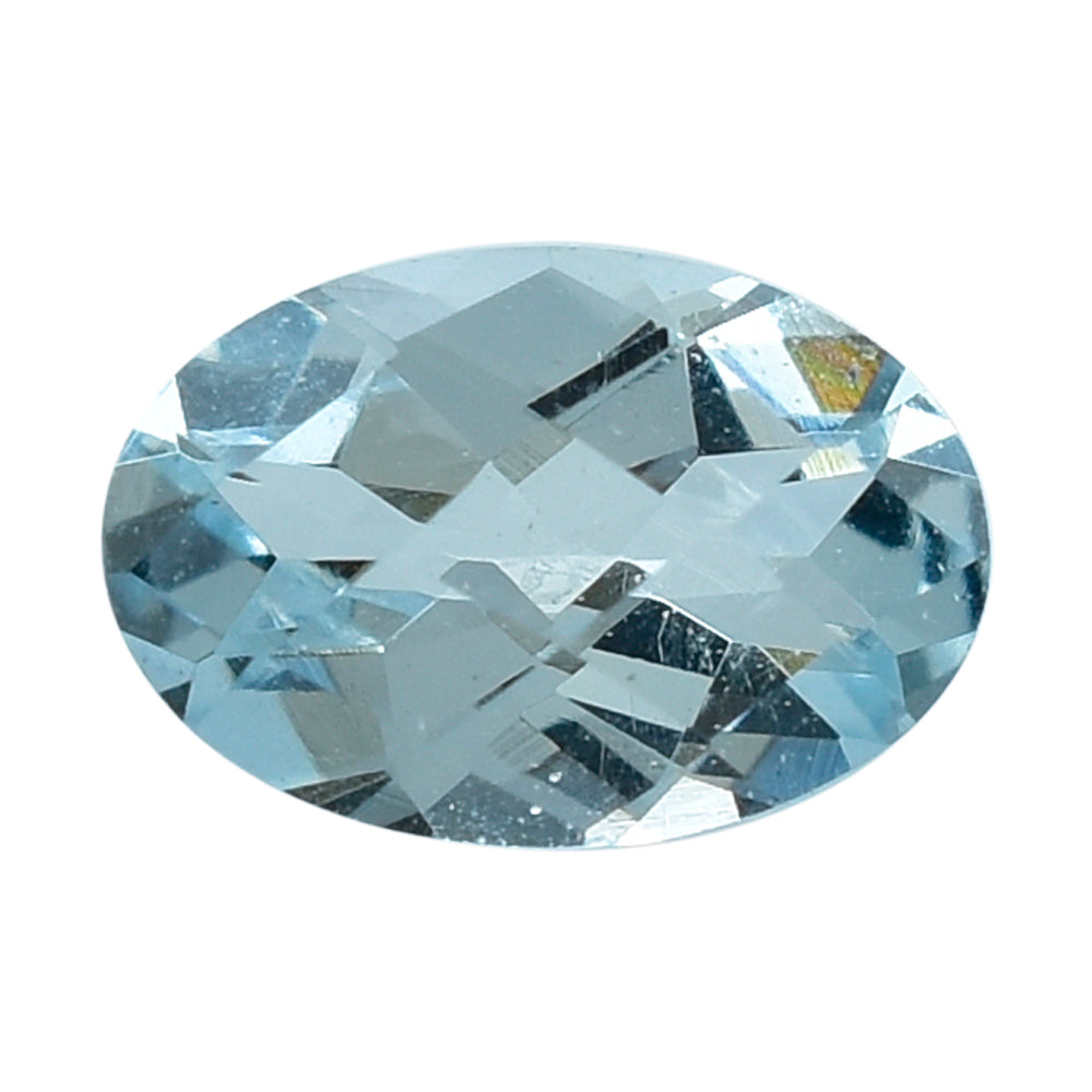 AQUAMARINE CHECKER CUT OVAL (A) 6X4MM 0.40 Cts.