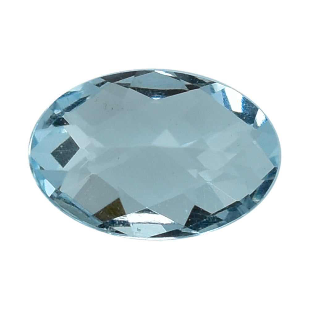 AQUAMARINE CHECKER CUT OVAL (A) 6X4MM 0.40 Cts.