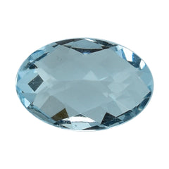 AQUAMARINE CHECKER CUT OVAL (A) 6X4MM 0.40 Cts.