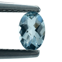 AQUAMARINE CHECKER CUT OVAL (A) 6X4MM 0.40 Cts.