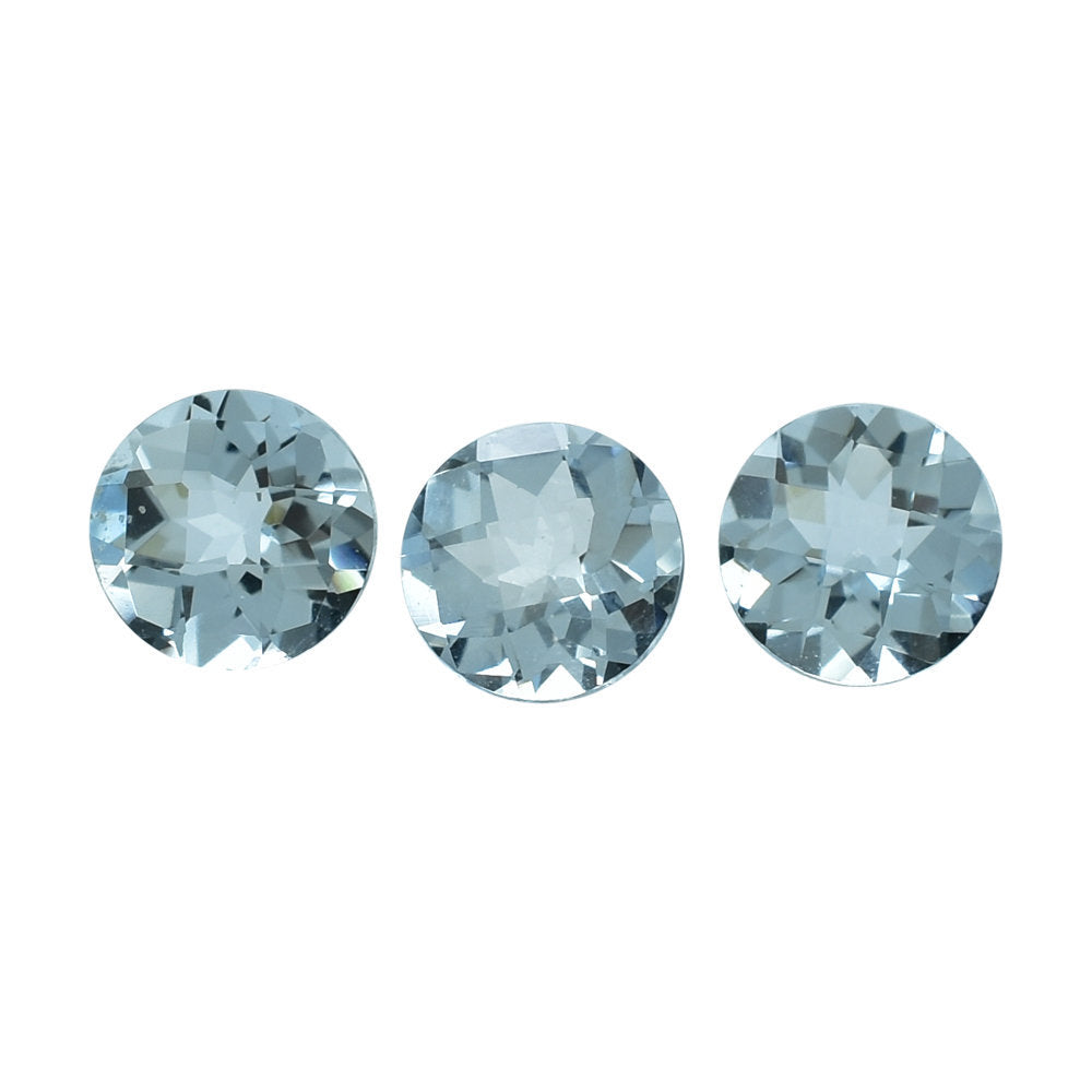 AQUAMARINE CHECEKR CUT ROUND (A) 5MM 0.39 Cts.