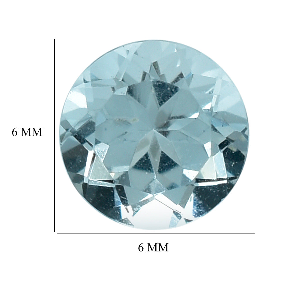 AQUAMARINE CUT ROUND (A) 6MM 0.82 Cts.
