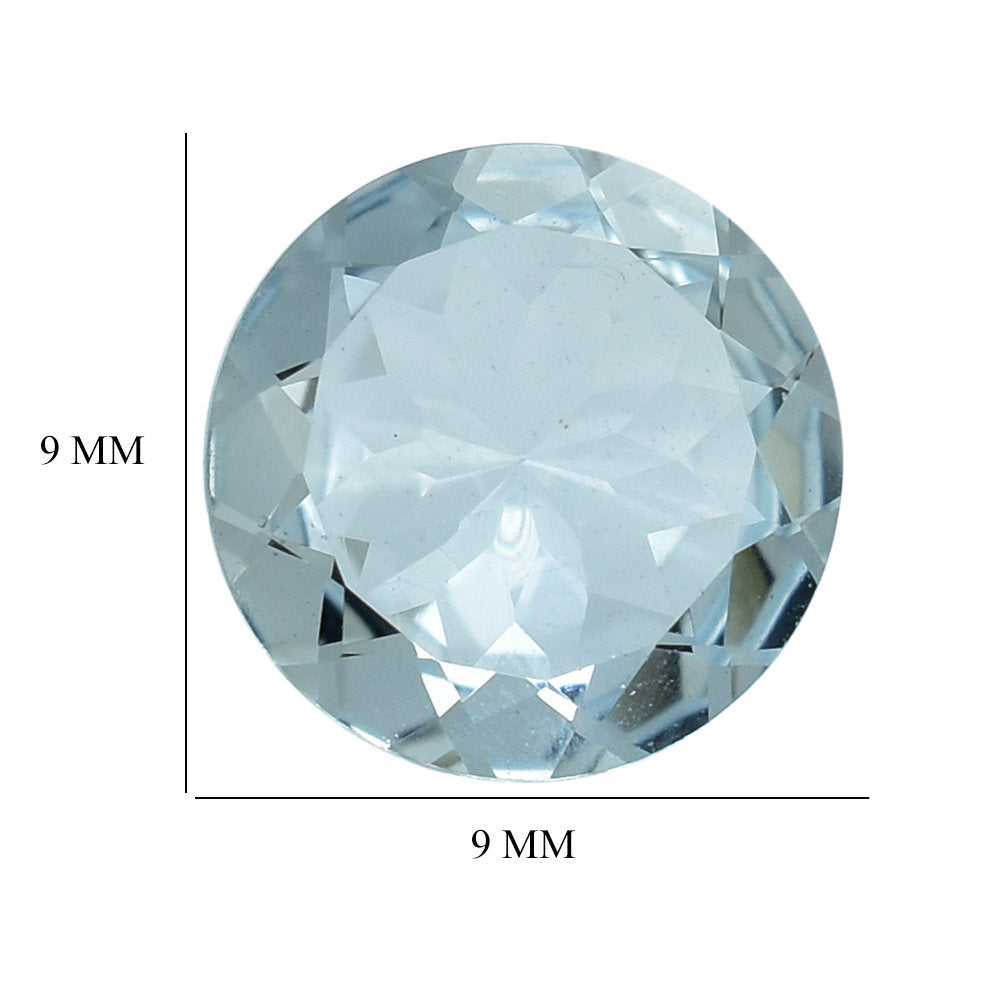 AQUAMARINE CUT ROUND (A) (WINDOW) 9MM 2.10 Cts.