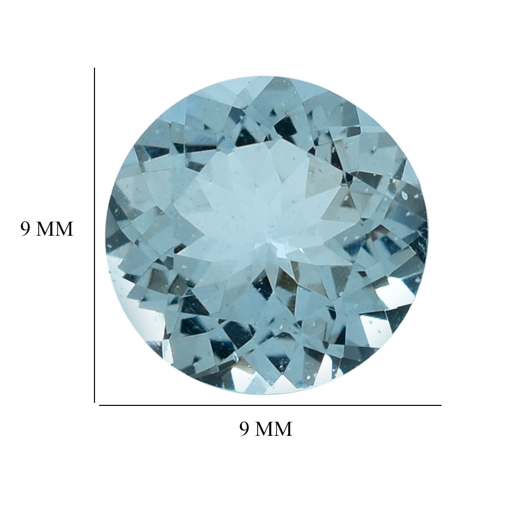 AQUAMARINE CUT ROUND (A) 9MM 2.33 Cts.