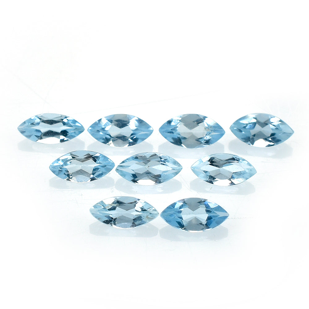 AQUAMARINE CUT MARQUISE (A++) 5X2.50MM 0.13 Cts.