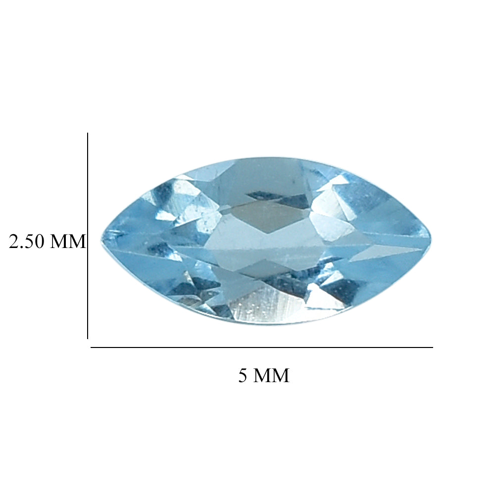 AQUAMARINE CUT MARQUISE (A++) 5X2.50MM 0.13 Cts.