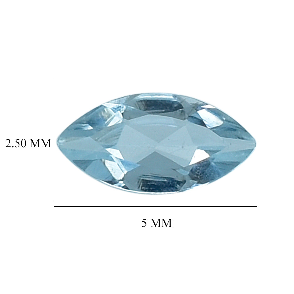 AQUAMARINE CUT MARQUISE (A++) (WINDOW) 5X2.50MM 0.14 Cts.