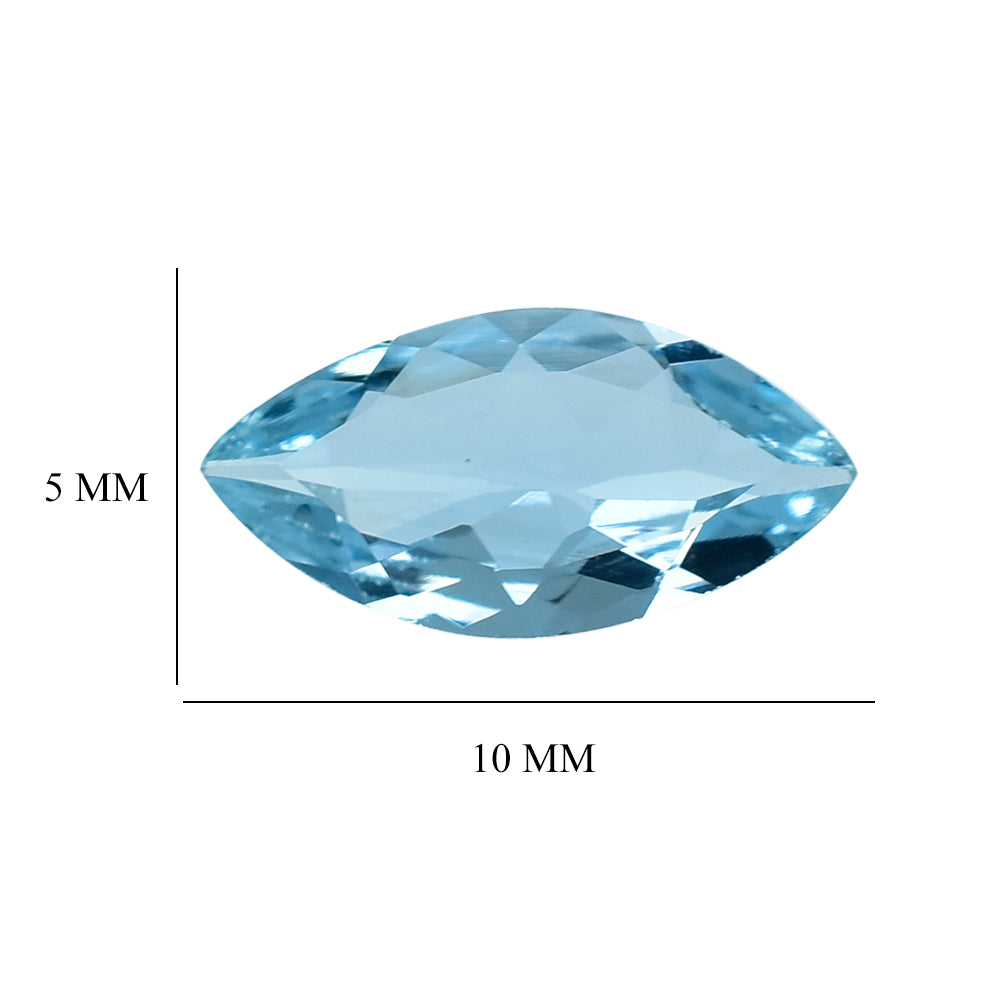 AQUAMARINE CUT MARQUISE (A++) (WINDOW) 10X5MM 0.68 Cts.