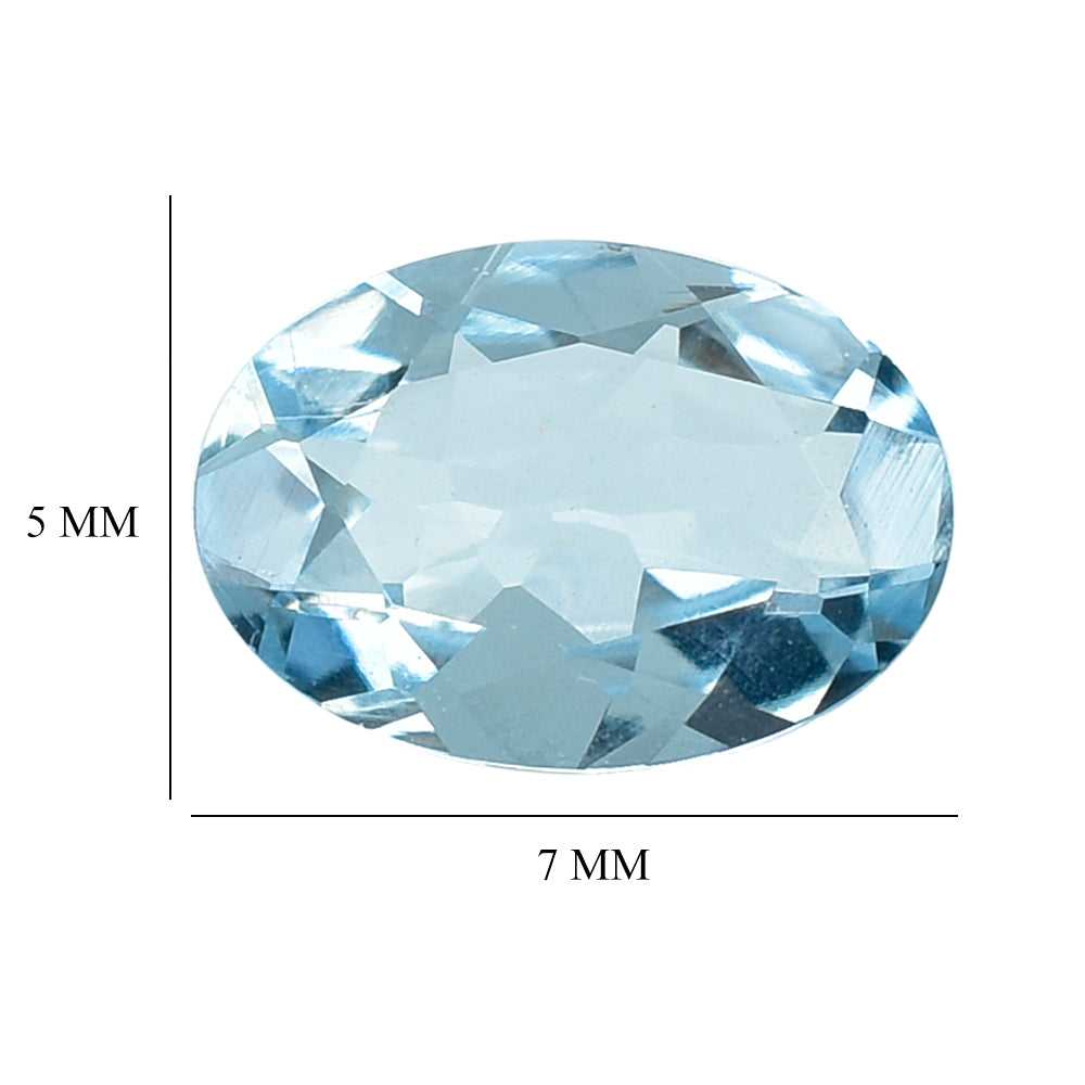 AQUAMARINE CUT OVAL (A++) (WINDOW) 7X5MM 0.55 Cts.