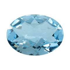 AQUAMARINE CHECKER CUT OVAL (A++) WINDOW) 7X5MM 0.58 Cts.
