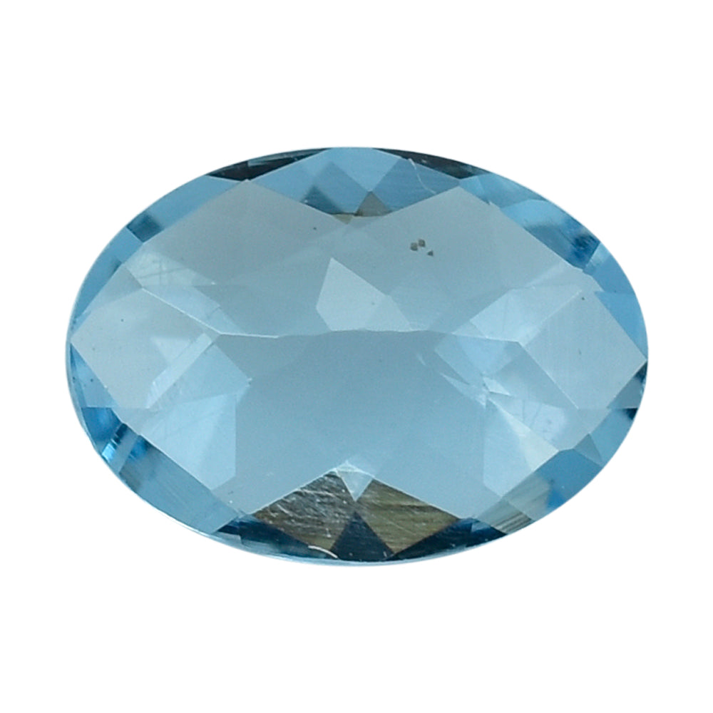 AQUAMARINE CHECKER CUT OVAL (A++) WINDOW) 7X5MM 0.58 Cts.