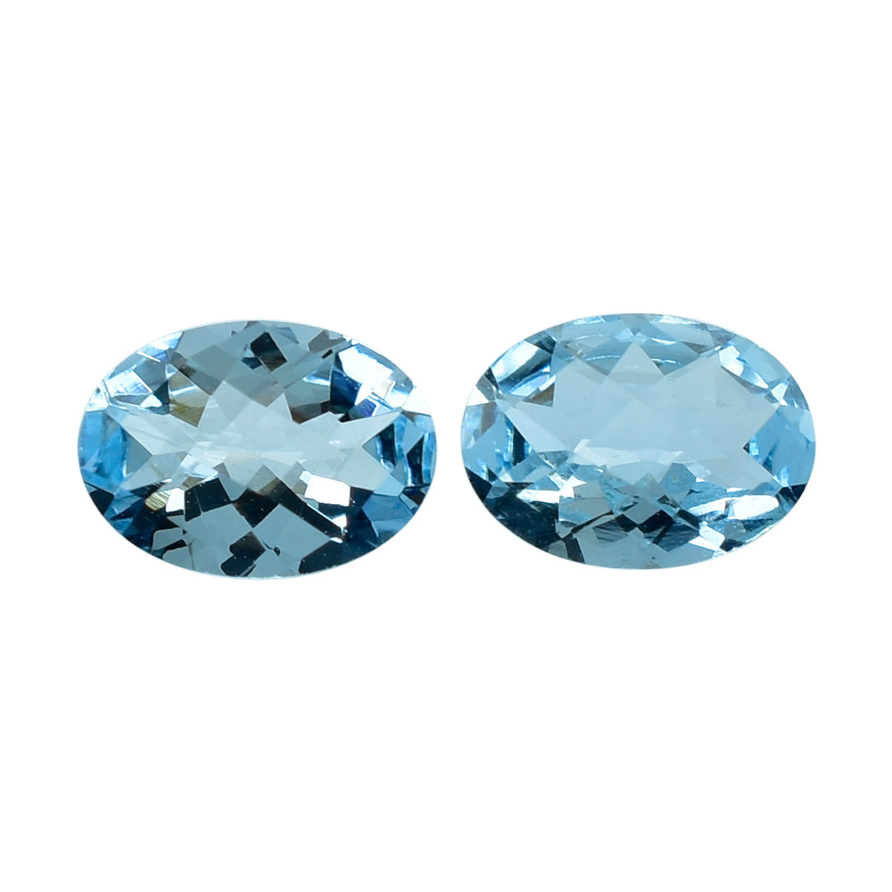 AQUAMARINE CHECKER CUT OVAL (A++) WINDOW) 7X5MM 0.58 Cts.