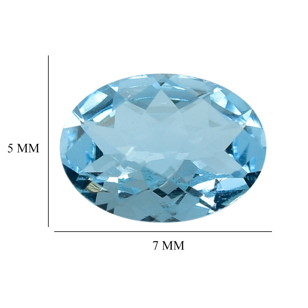 AQUAMARINE CHECKER CUT OVAL (A++) WINDOW) 7X5MM 0.58 Cts.