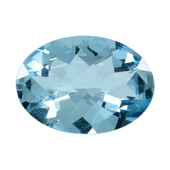 AQUAMARINE CHECEKR CUT OVAL (A++) 7X5MM 0.61 Cts.