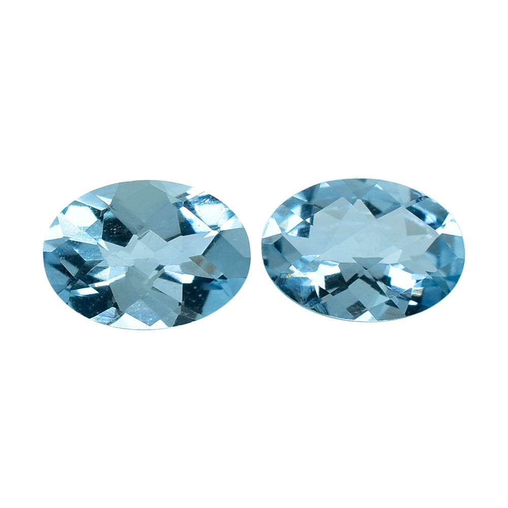 AQUAMARINE CHECEKR CUT OVAL (A++) 7X5MM 0.61 Cts.