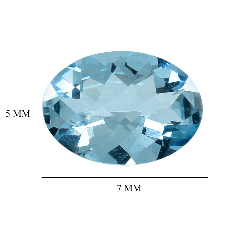 AQUAMARINE CHECEKR CUT OVAL (A++) 7X5MM 0.61 Cts.