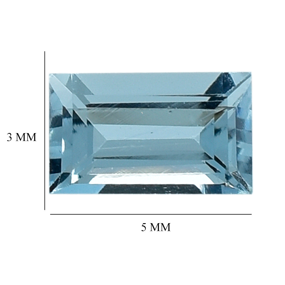 AQUAMARINE CUT BAGUETTE (A++) 5X3MM 0.29 Cts.