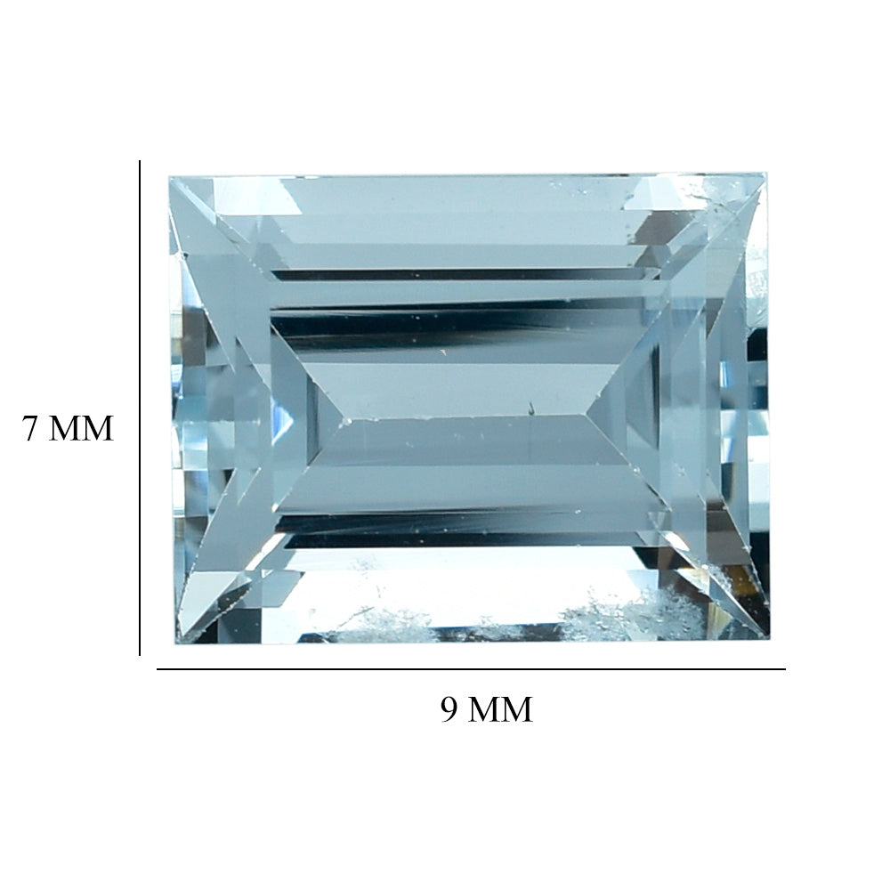 AQUAMARINE CUT BAGUETTE (C/SI) 9X7MM 2.56 Cts.