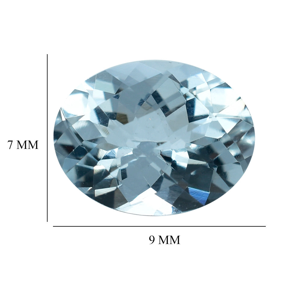 AQUAMARINE CHECKER CUT OVAL (C/SI) 9X7MM 1.81 Cts.