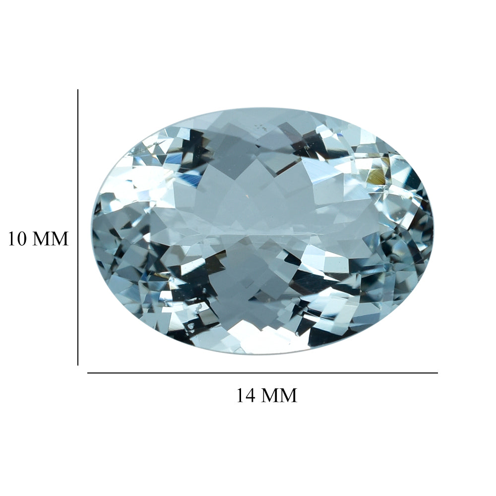 AQUAMARINE CUT OVAL (C/SI) 14X10MM 5.17 Cts.