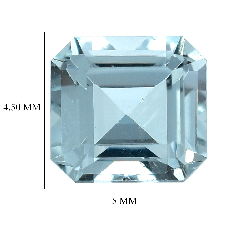 AQUAMARINE CUT OCTAGON (C/SI) 5X4.50MM 0.57 Cts.