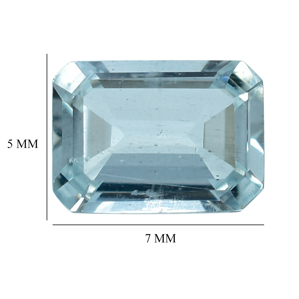 AQUAMARINE CUT OCTAGON (C/SI) 7X5MM 0.91 Cts.