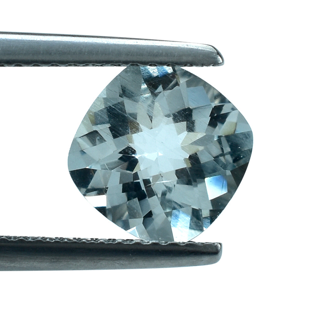 AQUAMARINE CHECKER CUT CUSHIION (C/SI) 8MM 1.70 Cts.
