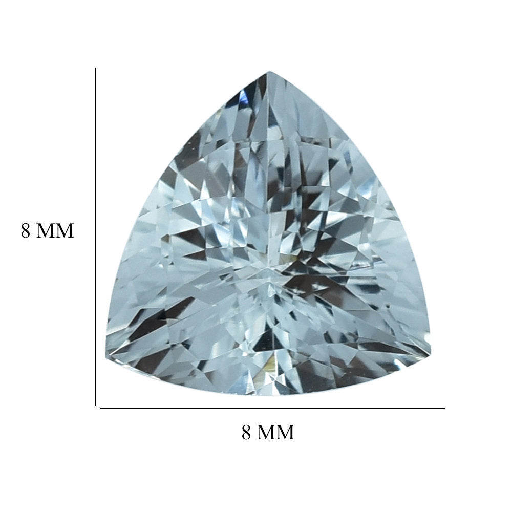 AQUAMARINE CHCKER CUT TRILLION (C/SI) 8MM 1.60 Cts.