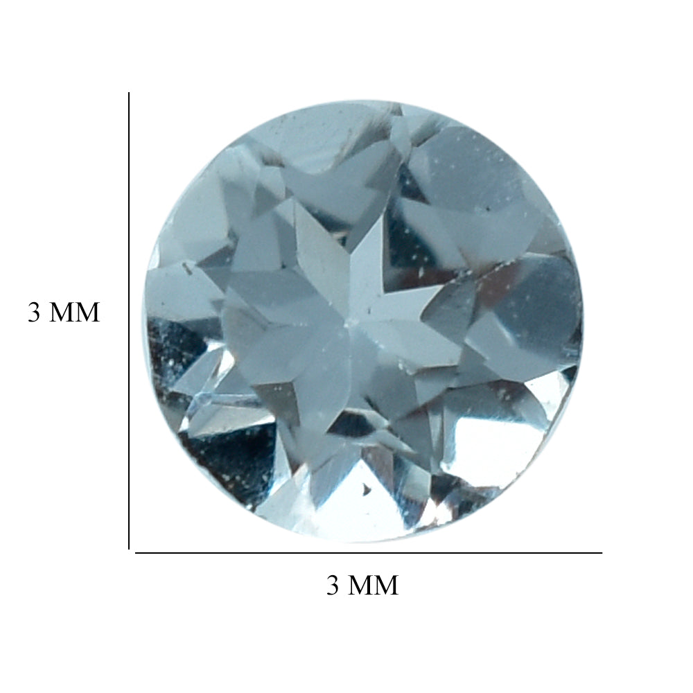 AQUAMARINE CUT ROUND (C/SI) 3MM 0.10 Cts.