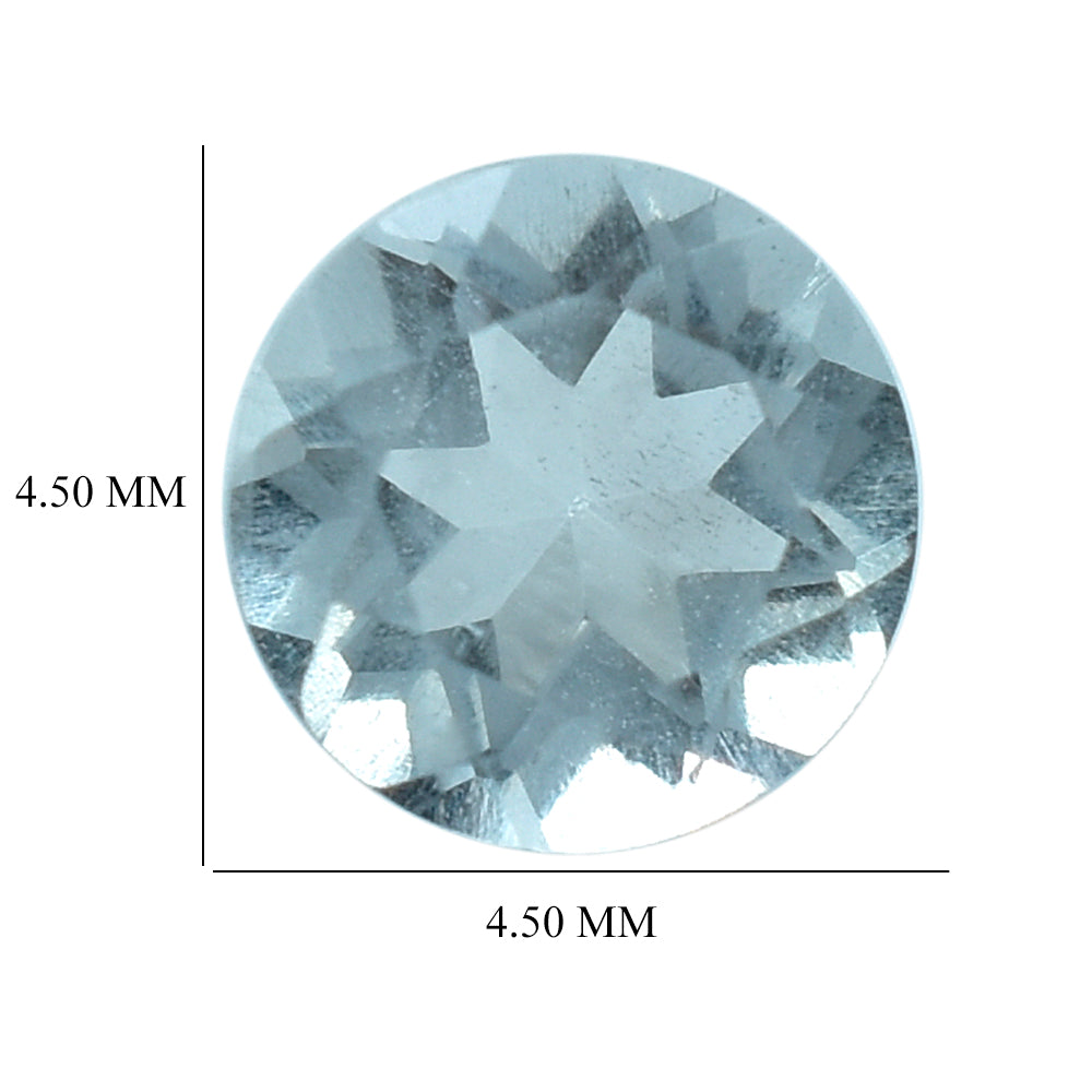 AQUAMARINE CUT ROUND (C/SI) 4.50MM 0.35 Cts.