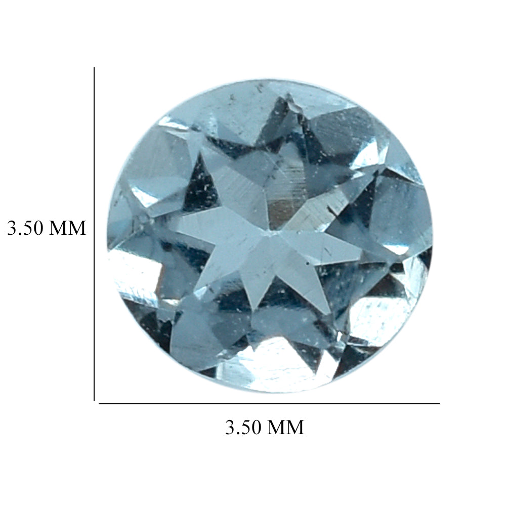 AQUAMARINE CUT ROUND (B/SI) 3.50MM 0.12 Cts.