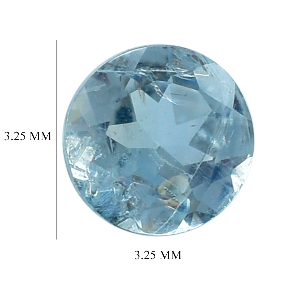 AQUAMARINE CUT ROUND (A/HI) 3.25MM 0.08 Cts.