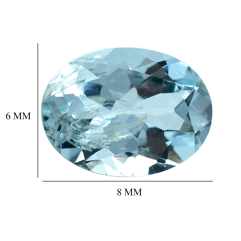 AQUAMARINE CUT OVAL (B/HI) 8X6MM 1.12 Cts.