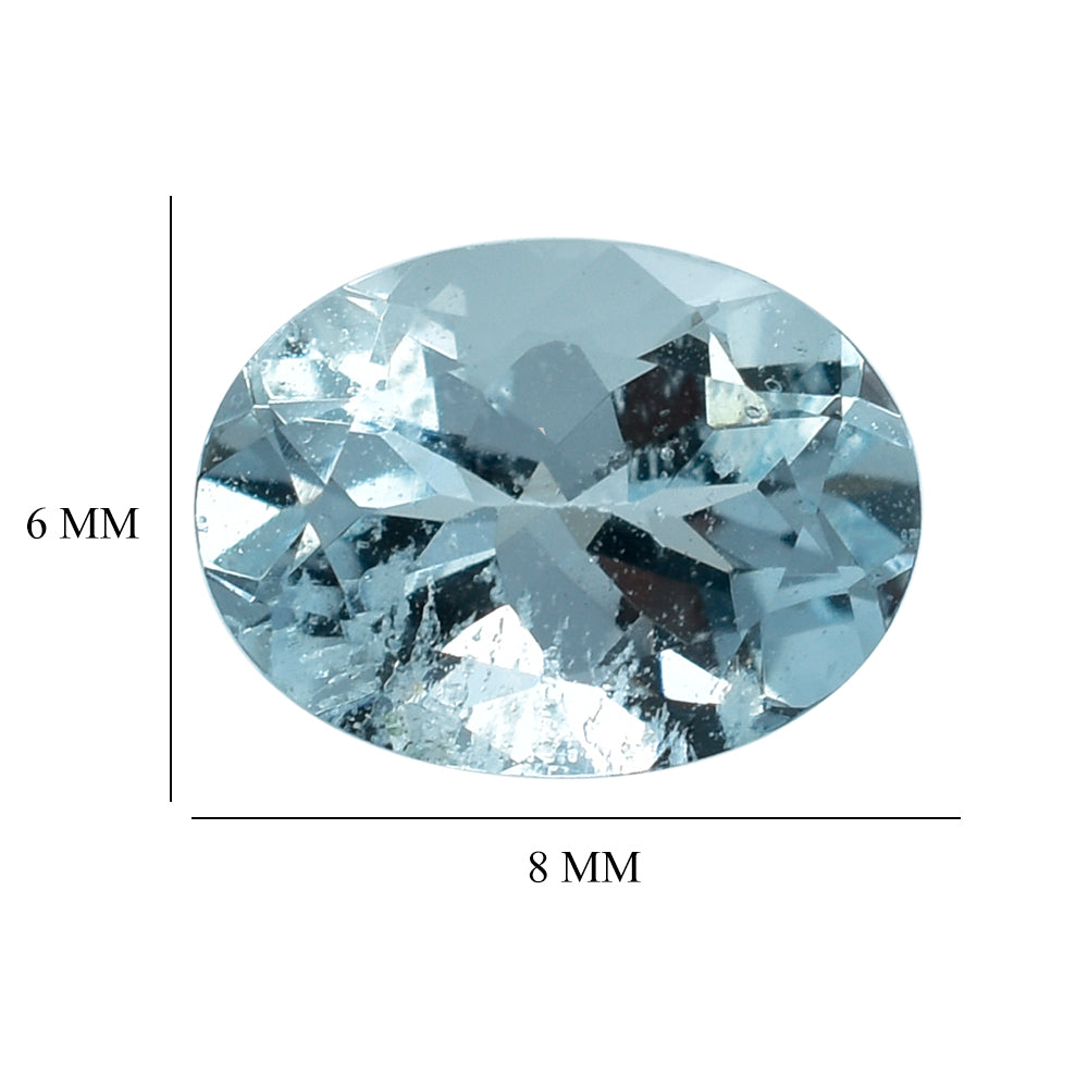 AQUAMARINE CUT OVAL (C/HI) 8X6MM 1.26 Cts.