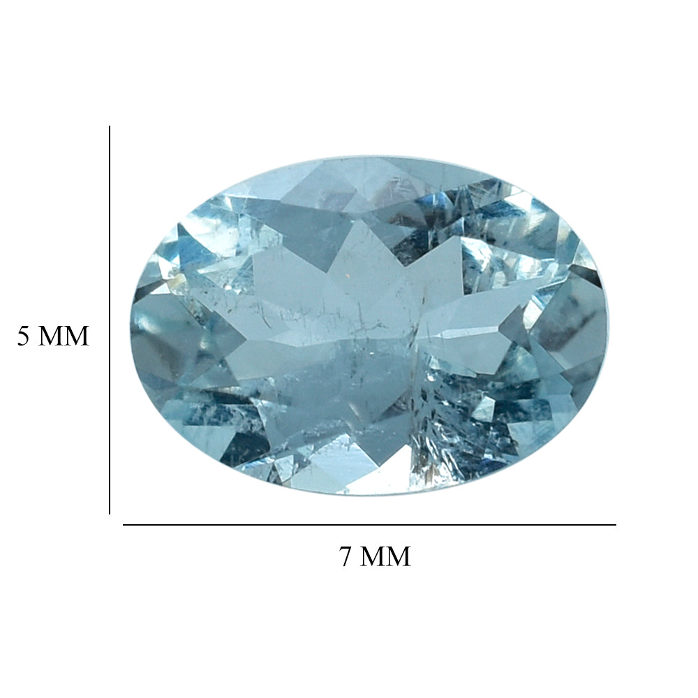 AQUAMARINE CUT OVAL (A/HI) 7X5MM 0.71 Cts.