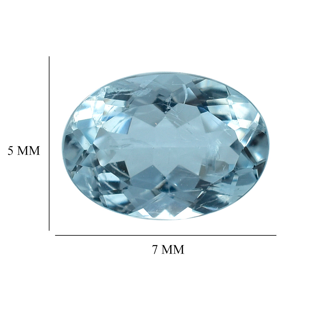 AQUAMARINE CUT OVAL (A/HI) 7X5MM 0.73 Cts.
