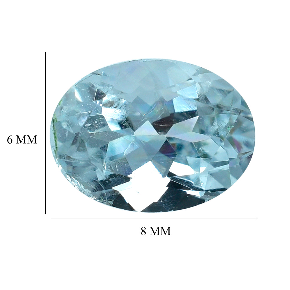AQUAMARINE CUT OVAL (A/HI) 8X6MM 1.30 Cts.