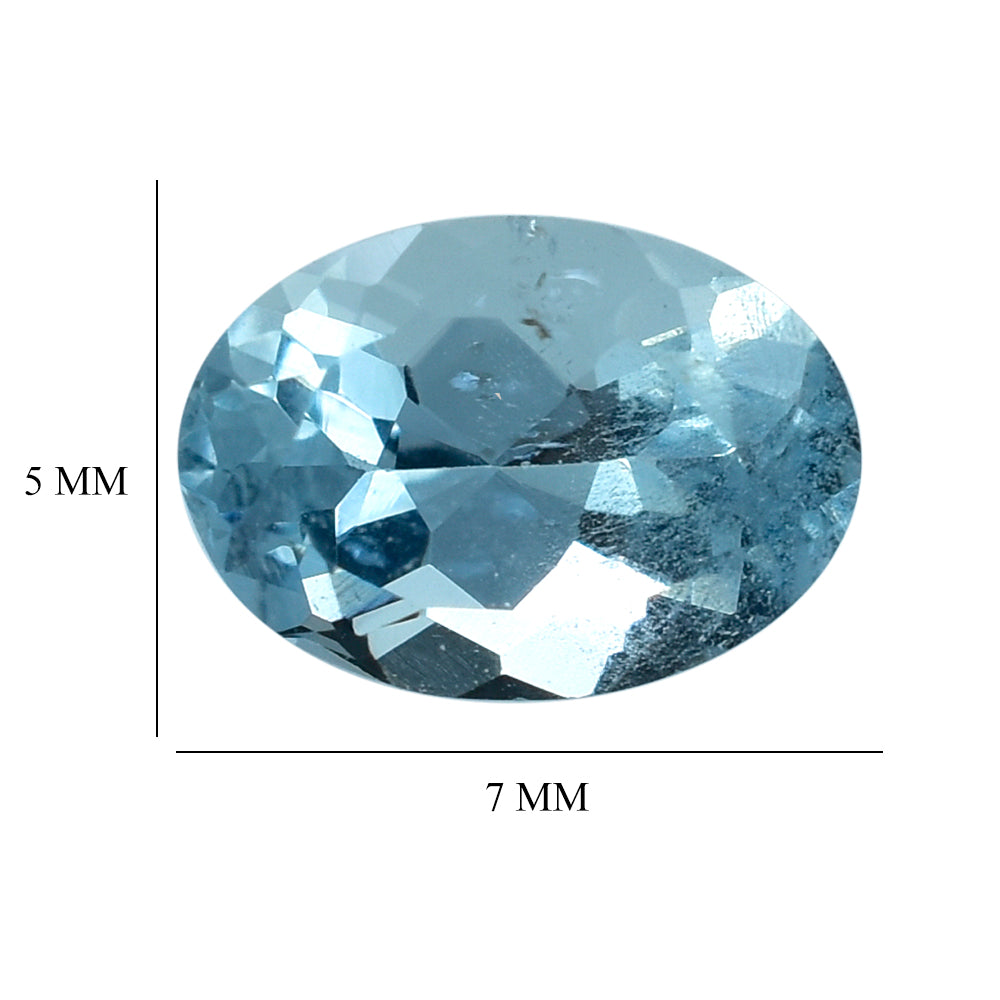 AQUAMARINE CUT OVAL (A+/HI) 7X5MM 0.75 Cts.