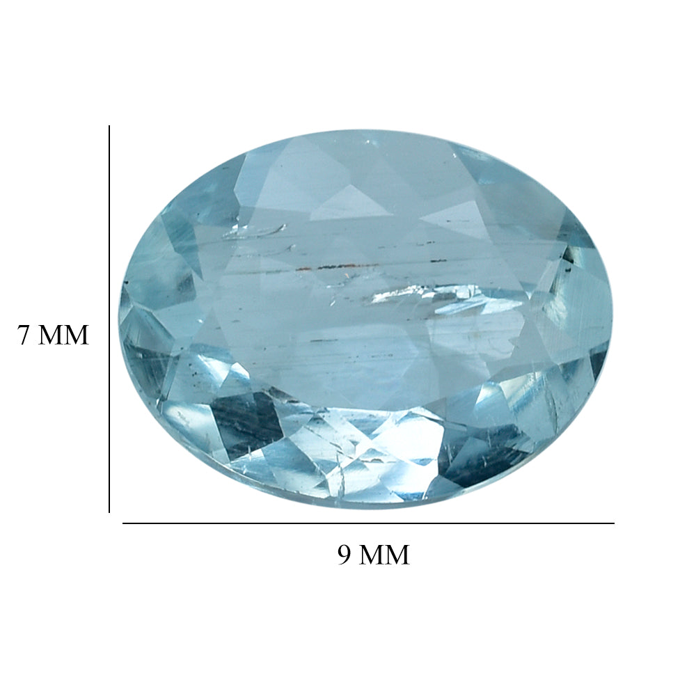AQUAMARINE CUT OVAL (A+/HI) (WINDOW) 9X7MM 1.34 Cts.